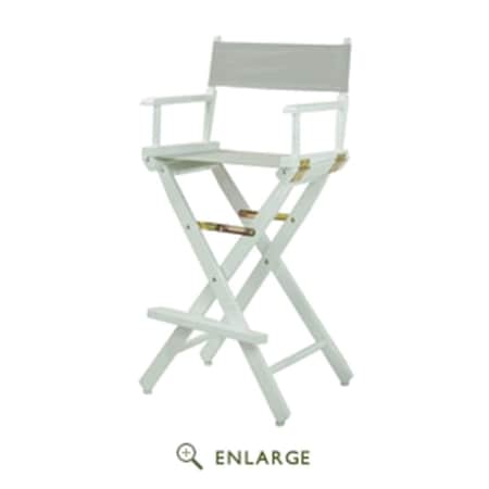 Betterbeds 230-01-021-18 30 in. Directors Chair White Frame with Gray Canvas BE4265520